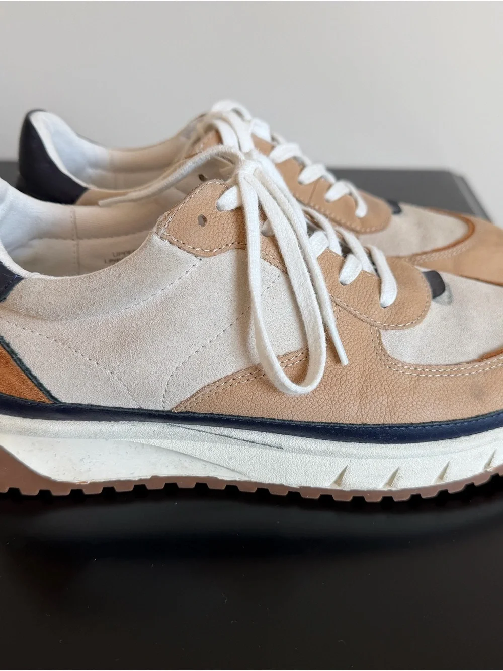 Madewell Casual Suede Lace-Up Sneakers in Beige